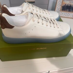 Tory Burch Howell Court White Sneakers with Blue Sole